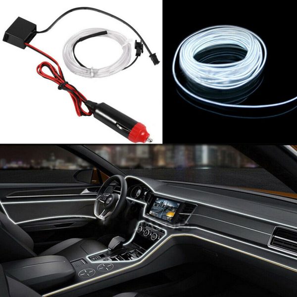 Fir cu lumina ambientala pentru auto , neon ambiental flexibil 2 M - imagine 5