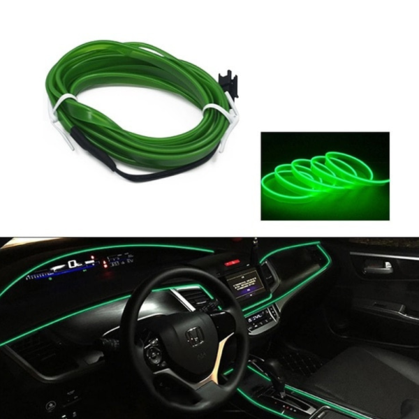 Fir cu lumina ambientala pentru auto , neon ambiental flexibil 2 M - imagine 7