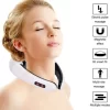Aparat de masaj electromagnetic InnovaGoods pentru cervicala,gat si spate, 6 tipuri de masaj, 16 niveluri de intensitate, Alb - imagine 5