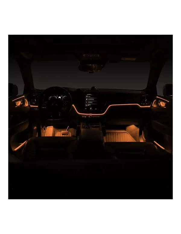 Fir cu lumina ambientala pentru auto , neon ambiental flexibil 2 M - imagine 12