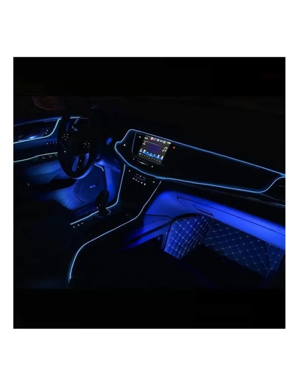 Fir cu lumina ambientala pentru auto , neon ambiental flexibil 2 M - imagine 13
