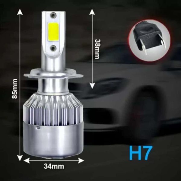 Set 2 LED-Uri Auto Techstar® C6, H7, 36w, 3800 Lumeni, 6500K, AUTO, 12-24 Volti, COB - imagine 9