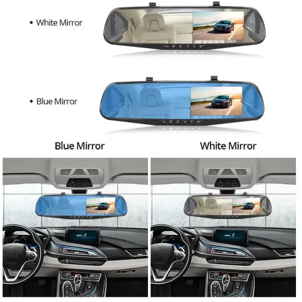 Oglinda Retrovizoare Auto Cu Camera Dubla Fata-Spate Full HD 1080 Ecran 4.3 Inch - imagine 7