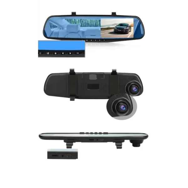 Oglinda Retrovizoare Auto Cu Camera Dubla Fata-Spate Full HD 1080 Ecran 4.3 Inch - imagine 8