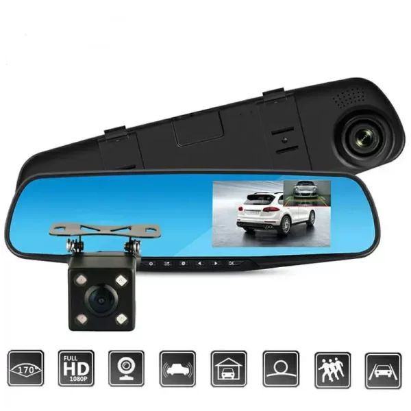 Oglinda Retrovizoare Auto Cu Camera Dubla Fata-Spate Full HD 1080 Ecran 4.3 Inch - imagine 9