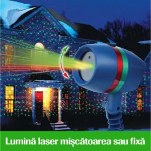 Proiector Star Shower Motion cu Efect 3D holografic, Proiectie lumini laser, Static si Miscator, pentru exterior si interioro