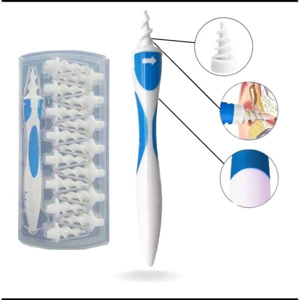 Dispozitiv pentru curatarea urechilor, 16 varfuri din silicon, pentru igiena adecvata si sanatatea urechii, alb/albastru - imagine 11