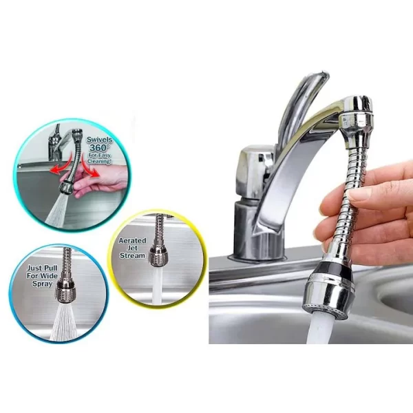 Extensie Flexibila Robinet CleanPro® cu Brat Metalic 2 Moduri de Folosire, Compatibilitate Universala - imagine 8