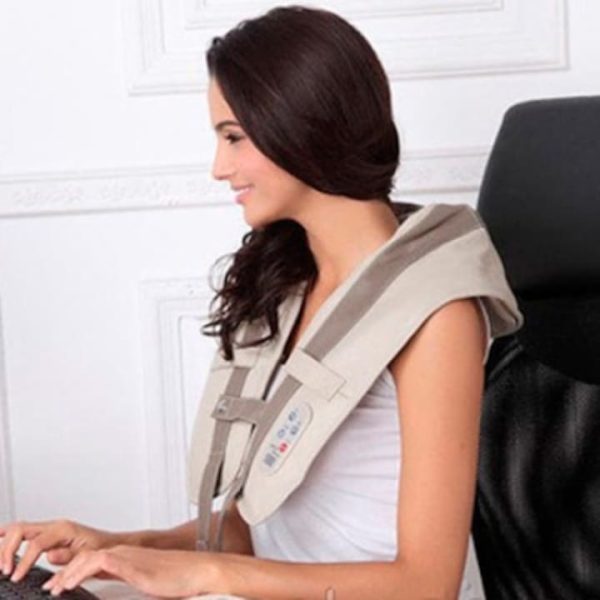 Centura pentru masaj Cervical Massage Shawls cu telecomanda inclusa - imagine 2