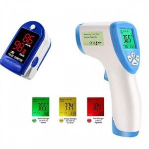 SET Pulsoximetru universal Cadou + Termometru Infrarosu Digital ( Sanatate si intretinere corporala)