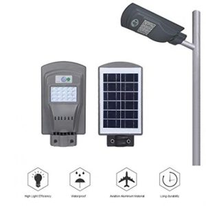 Lampa stradala 30w, proiector LED cu Incarcare Solara prin Panou Fotovoltaic + telecomanda