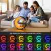 Lampa G RGB cu ceas cu alarma, lumina si sunet, difuzor Bluetooth si incarcator rapid wireless - imagine 2