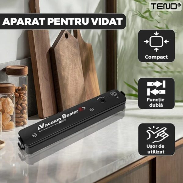 Aparat de sigilat si vidat vacuum sealer, 220v, 90w, negru , jrh - imagine 6