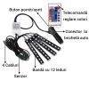 Kit 4 benzi LED, lumina ambientala auto RGB cu telecomanda - imagine 6