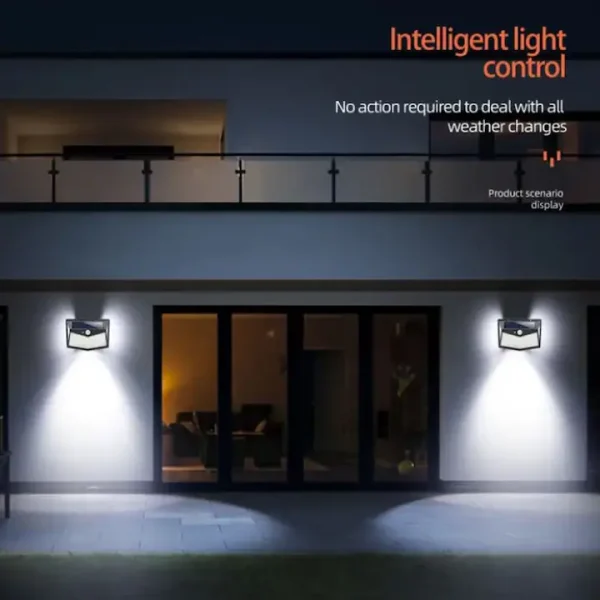 Lampa Solara Exterior 212 LED Senzor Miscare 3 Moduri Iluminare IP65 Rezistenta la Apa Ideala pentru Curte si Gradina - imagine 2