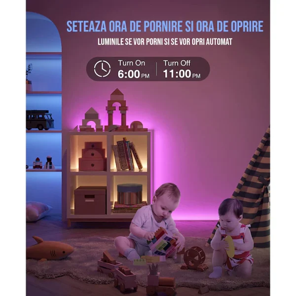 Banda LED Smart RGB cu telecomanda si app 60 leduri - imagine 3