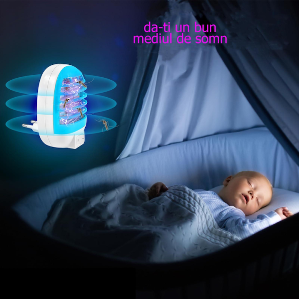 Set 4 Mini Aparat cu Lampa UV Anti Insecte, Cafuneplus®, anti-tantari, de interior, pentru Camera, Acoperire 16mp - imagine 4