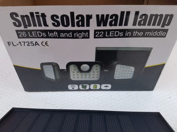 Lampă solară 74 LED-uri 15W, cu senzor de mișcare și de crepuscul . - imagine 2