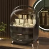 Organizator cosmetice, articole machiaj, bijuterii, cu capac transparent si 3 sertare - imagine 6