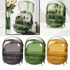 Organizator cosmetice, articole machiaj, bijuterii, cu capac transparent si 3 sertare - imagine 7