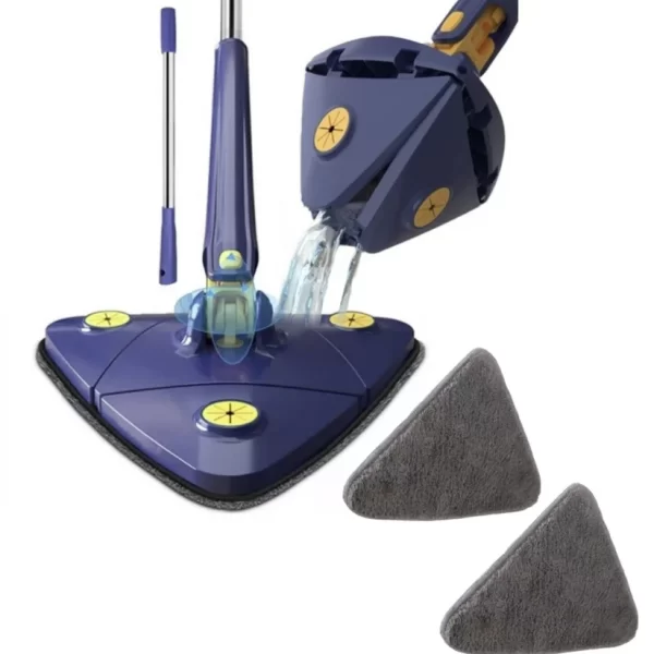 Mop cu cap triunghiular, reglabil, rotire 360 grade,rezerva inclusa - imagine 5