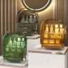Organizator cosmetice, articole machiaj, bijuterii, cu capac transparent si 3 sertare - imagine 10