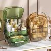 Organizator cosmetice, articole machiaj, bijuterii, cu capac transparent si 3 sertare - imagine 9