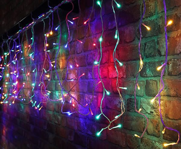 Instalatie Craciun 13 metri turturi, franjuri inegali cu 300 LED-uri - imagine 3
