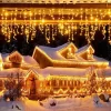 Instalatie Craciun 13 metri turturi, franjuri inegali cu 300 LED-uri - imagine 4