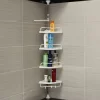 Etajera colt pentru baie si dus, 4 sau 5 rafturi, inaltime reglabila 260cm, montare pe colt - imagine 7