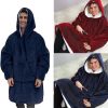 1 + 1 PROMO - Patura cu Maneci Stil Hanorac cu Gluga si Buzunar Huggle Hoodie Pentru el si ea - imagine 3