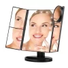 Oglinda cosmetica LED extensibila, buton tactil - imagine 2