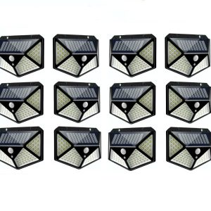 Set 12 Lampi solare 100 LED, cu senzor de miscare