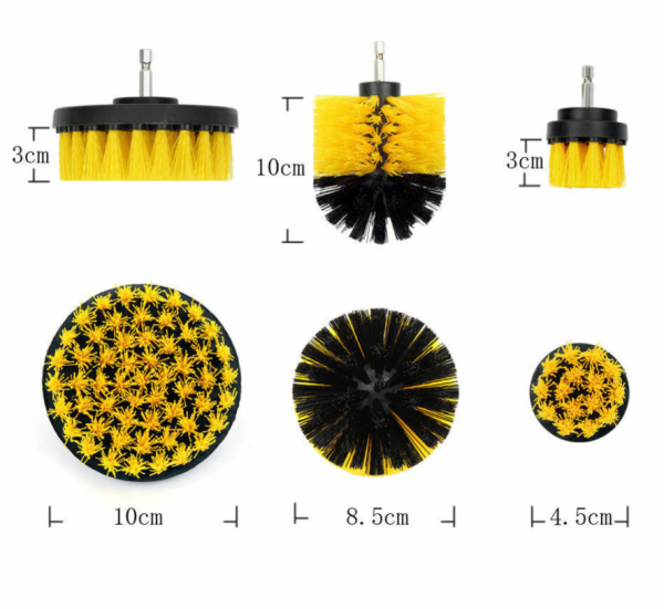 Set 3 perii curatare cu adaptor pentru bormasina/autofiletanta - imagine 2