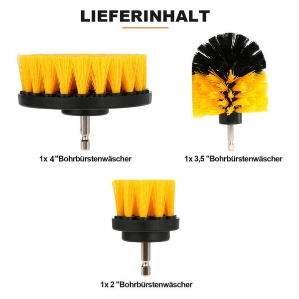 Set 3 perii curatare cu adaptor pentru bormasina/autofiletanta - imagine 3