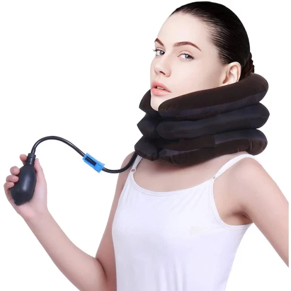 Guler Cervical , Corectia coloanei, Eliminarea durerilor cervicale, Gonflabil, 3 camere - imagine 6