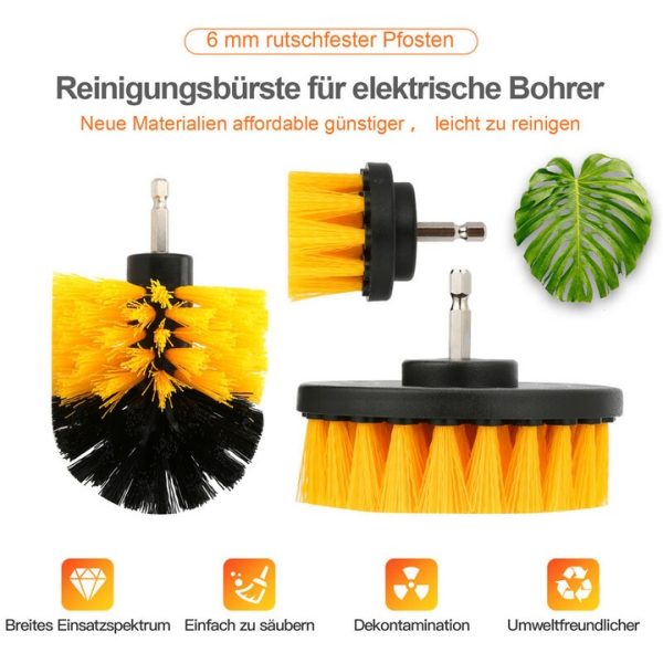 Set 3 perii curatare cu adaptor pentru bormasina/autofiletanta - imagine 4