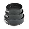 Set 3 forme de tort, 24, 26 si 28 cm , baza detasabila, rotunda, negru - imagine 3