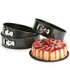 Set 3 forme de tort, 24, 26 si 28 cm , baza detasabila, rotunda, negru - imagine 5