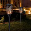 Set 6 Lampi solare cu efect flacara, 12 LED-uri, rezistenta la apa - imagine 4