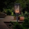 Set 6 Lampi solare cu efect flacara, 12 LED-uri, rezistenta la apa - imagine 6