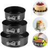 Set 3 forme de tort, 24, 26 si 28 cm , baza detasabila, rotunda, negru - imagine 6