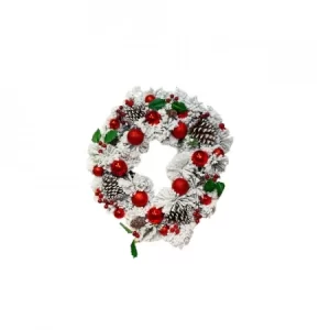 Coronita artificiala cu decoratiuni, instalatie led pe baterii, diametru 50cm, TP-1031