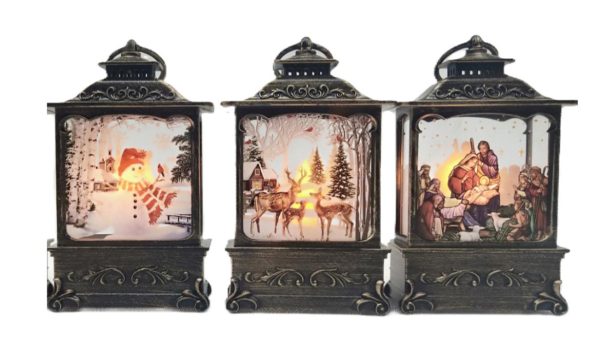 Felinar decorativ pentru craciun cu led, x1 (o bucata la alegere)