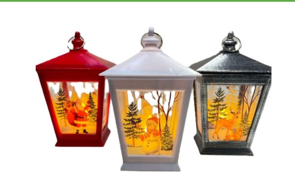 Felinar decorativ pentru craciun cu led, x1 (o bucata la alegere)