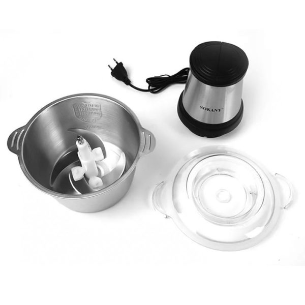 Tocator electric Sokany SK-7002A, 700 W, 4 lame din otel inoxidabil de inalta calitate, 2L, recipient din Inox, Negru - imagine 2