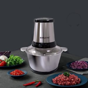 Tocator electric Sokany SK-7002A, 700 W, 4 lame din otel inoxidabil de inalta calitate, 2L, recipient din Inox, Negru