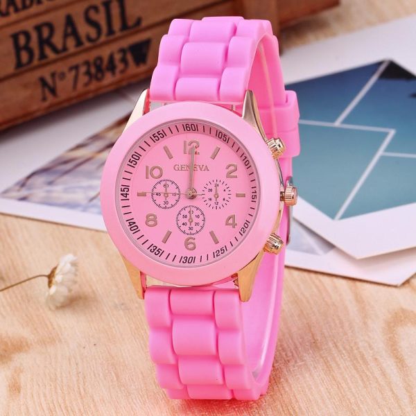 Ceas de mână din silicon  Jelly Quartz unisex Geneva - imagine 3