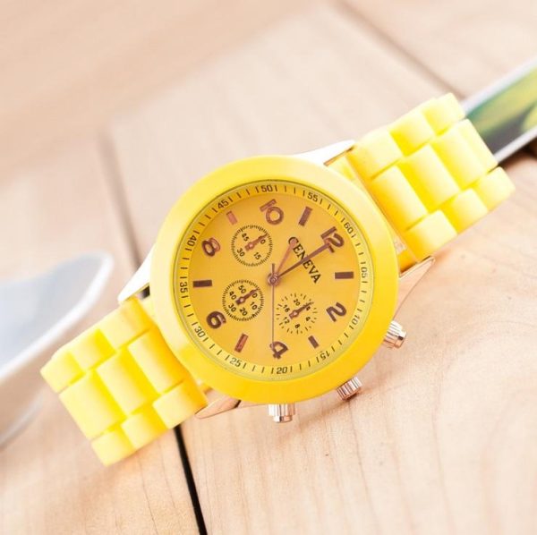Ceas de mână din silicon  Jelly Quartz unisex Geneva - imagine 4