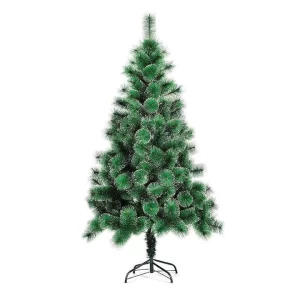 Brad artificial de Craciun tip pin nins, pentru interior/exterior, inaltime 180 cm, verde, suport pastic inclus